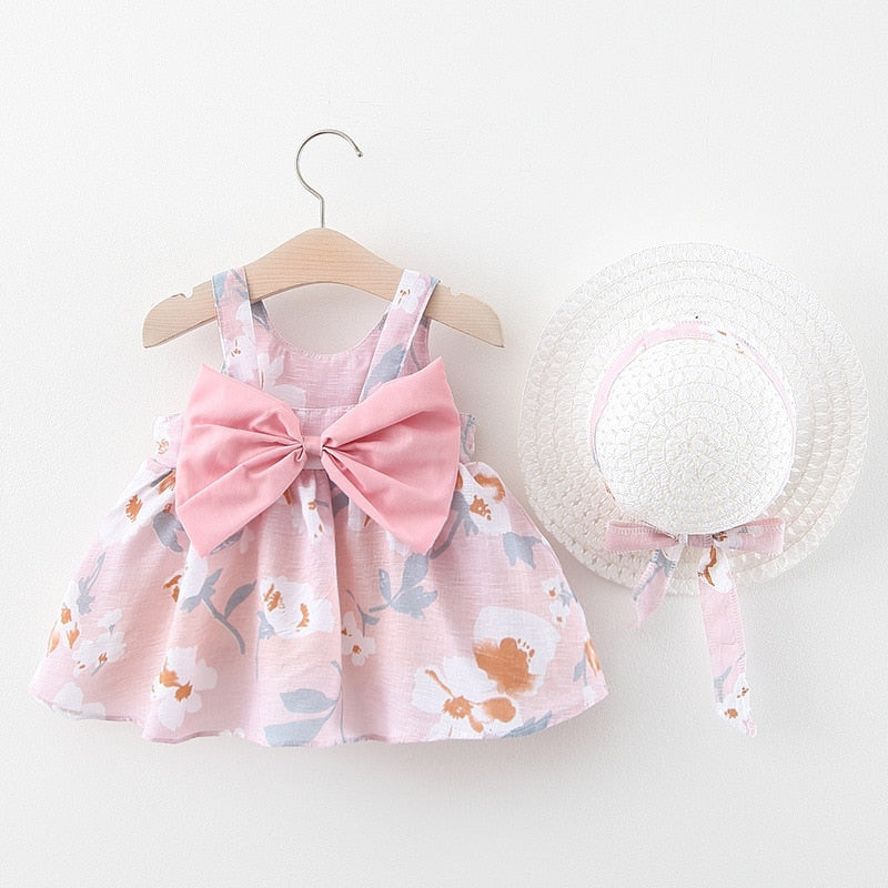 Robe en coton avec chapeau de soleil